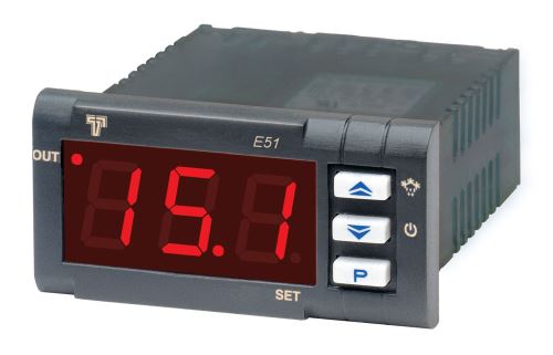 Digitálny panelový termostat Tecnologic E51A FPS- s napájaním 12V a 16A relé