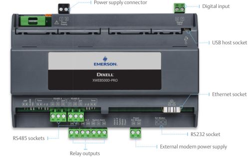 Dixell XWEB500D PRO 8F000P monitoring system for remote management of up to 36 devices