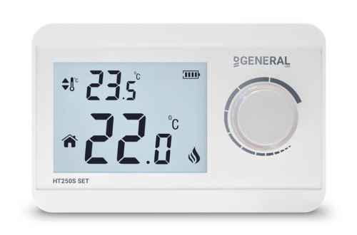 Jednoduchý bezdrôtový termostat General Life HT250S SET s kolieskom