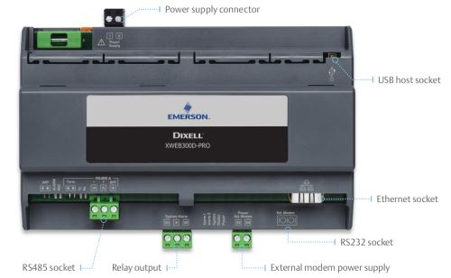 Dixell XWEB300D PRO 8D000P monitoring system for remote management of up to 18 devices