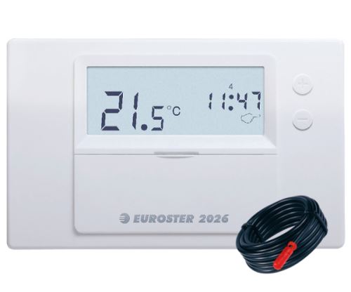 Euroster 2026 thermostat with weekly program and floor sensor