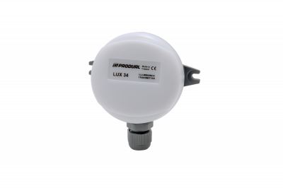 Priemyselný snímač osvetlenia Produal Lux 34-100 s nastaviteľným rozsahom a výstupom 0-10V