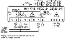 Dixell XR75CX 5N7I3 cooling controller with fan control, auxiliary relay and RS485 (1)