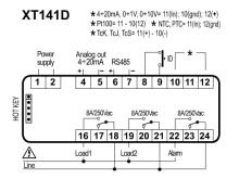 PID regulátor Dixell XT141D 5B3DU s analogovým vstupem i výstupem a třemi relé