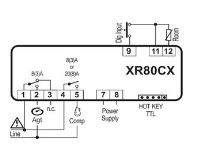 Termostat chlazení Dixell XR80CX 5N0C1 s napájením 230V a ovládáním míchání (1)