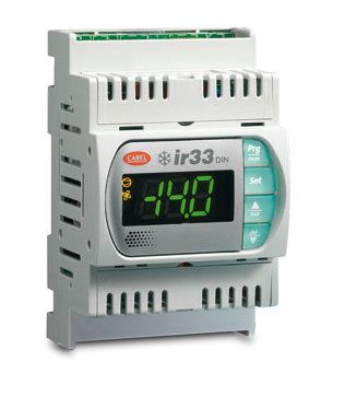 Termostat chladenia Carel DN33F0EN00 s 3ma výstupmi na DIN lištu
