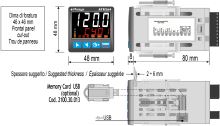 Procesní regulátor Pixsys ATR264-12ABC-T s programováním NFC, 15 cyklů / 30 kroků, RS485 (2)
